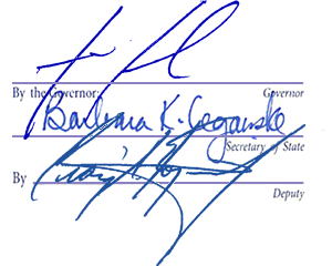 Governor's signature