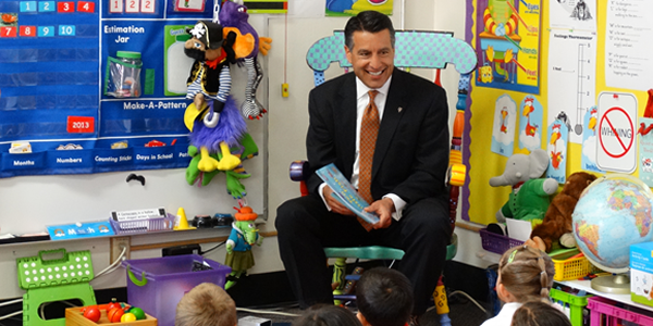 The Governor reads at Seelinger Elementary in Carson City. The Governor reads at Seelinger Elementary in Carson City.