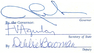 Governor's signature