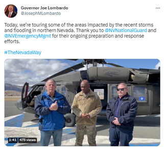 Gov Lombardo, Major General Berry and Chief Fogerson in front of a helicopter March 16, 2023